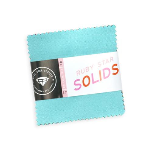 Ruby Star Solids Mini Charm Pack of 2.5-inch solid fabric squares by Ruby Star Society for Moda