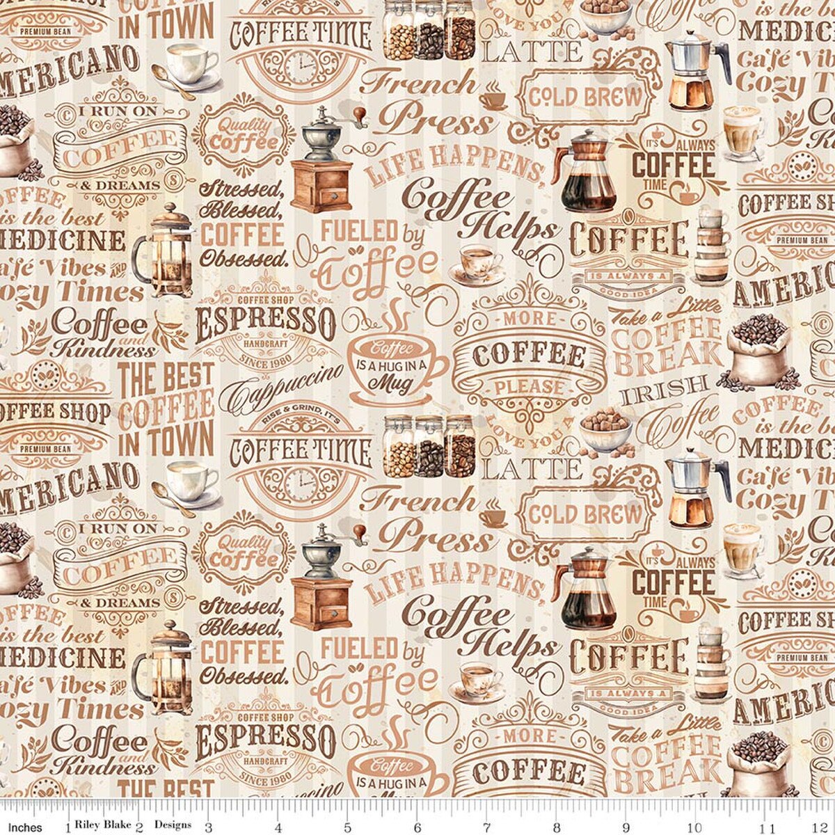 Coffee Time Text Cream