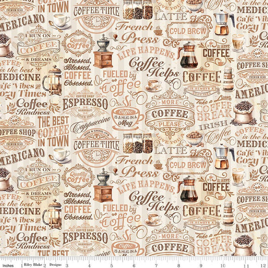 Coffee Time Text Cream