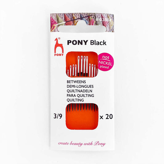 Pony Black Betweens Hand Sewing Needles with White eye