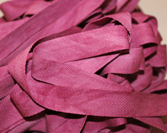 Raspberry - Hand-dyed Cotton Twill Tape